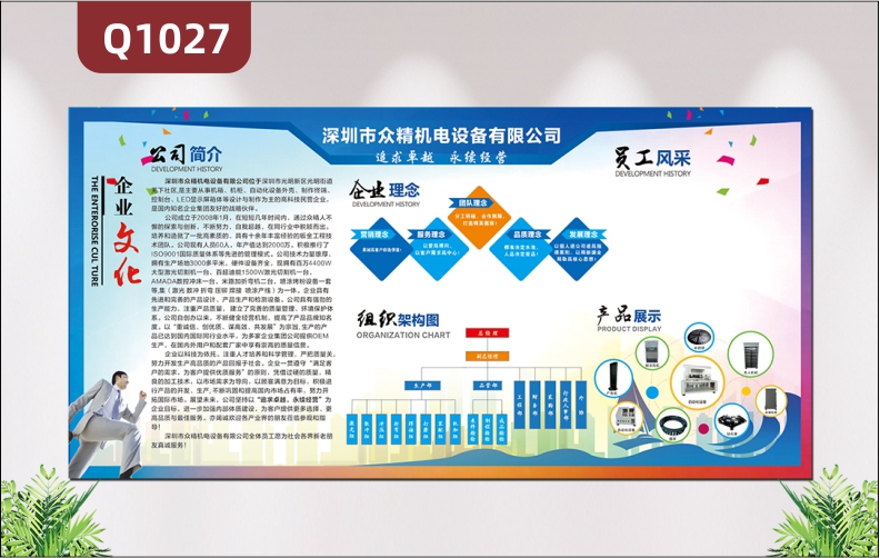 定制企业文化墙公司简介文化理念组织构架员工风采展示磁性墙贴画