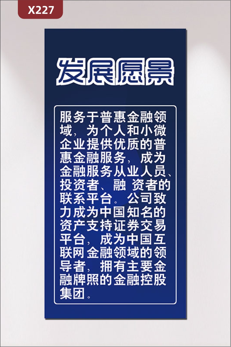 定制互联网金融服务文化展板优质KT板发展愿景公司简介主要服务项目服务对象