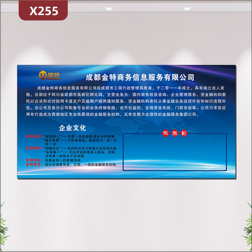 定制企业简介文化展板优质KT板企业名称企业LOGO企业简介企业文化公告栏展示墙贴