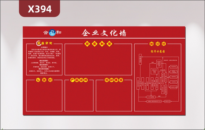 定制企业文化墙企业文化公告栏规章制度产品说明活动集锦知识栏展中国红展示墙贴