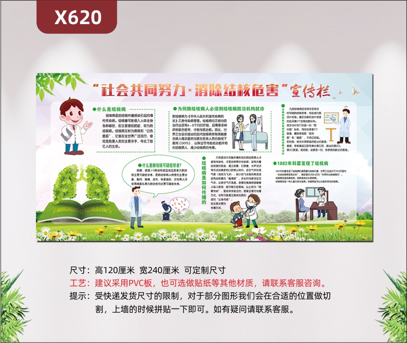 定制世界结核病防治日医疗卫生公益宣传栏什么是结核病什么是肺结核可疑症状者如何传播展示墙贴