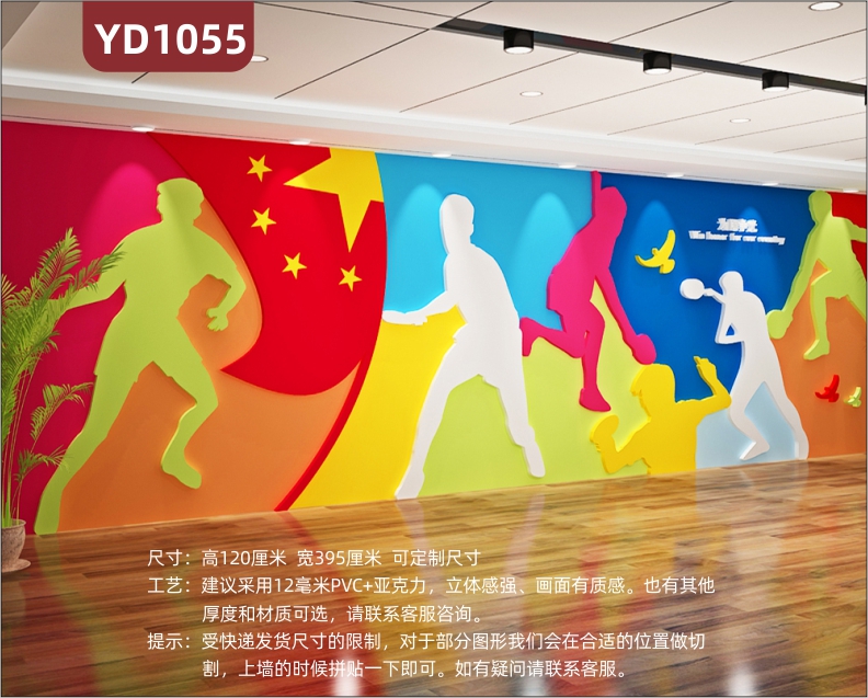 体育场馆文化墙乒乓球室装饰背景墙奥运冠军风采荣誉照片展示墙贴
