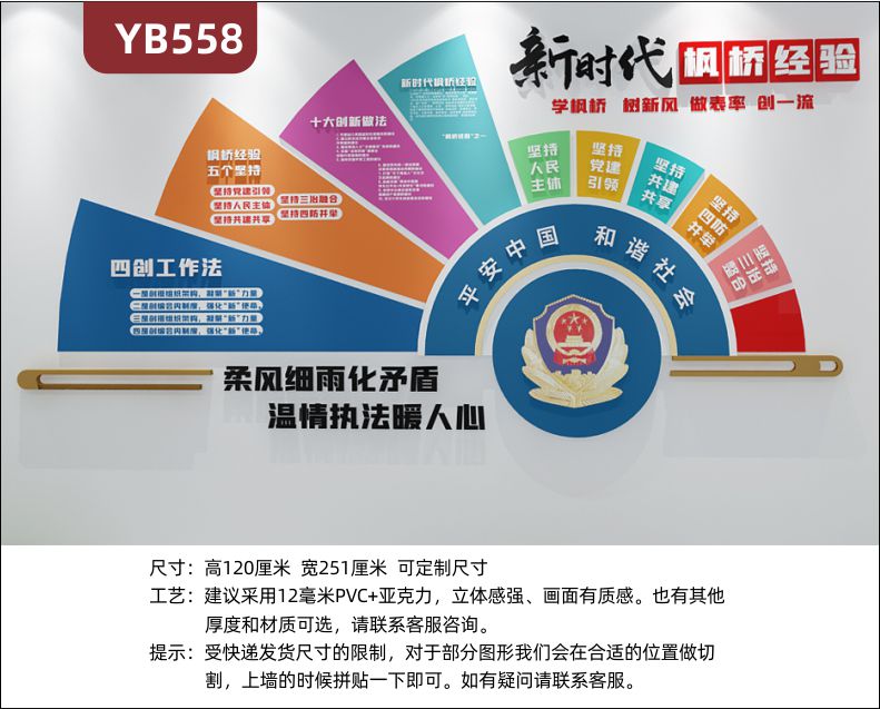 平安中国和谐社会新时代枫桥经验文化墙公安局四创工作法简介展示墙