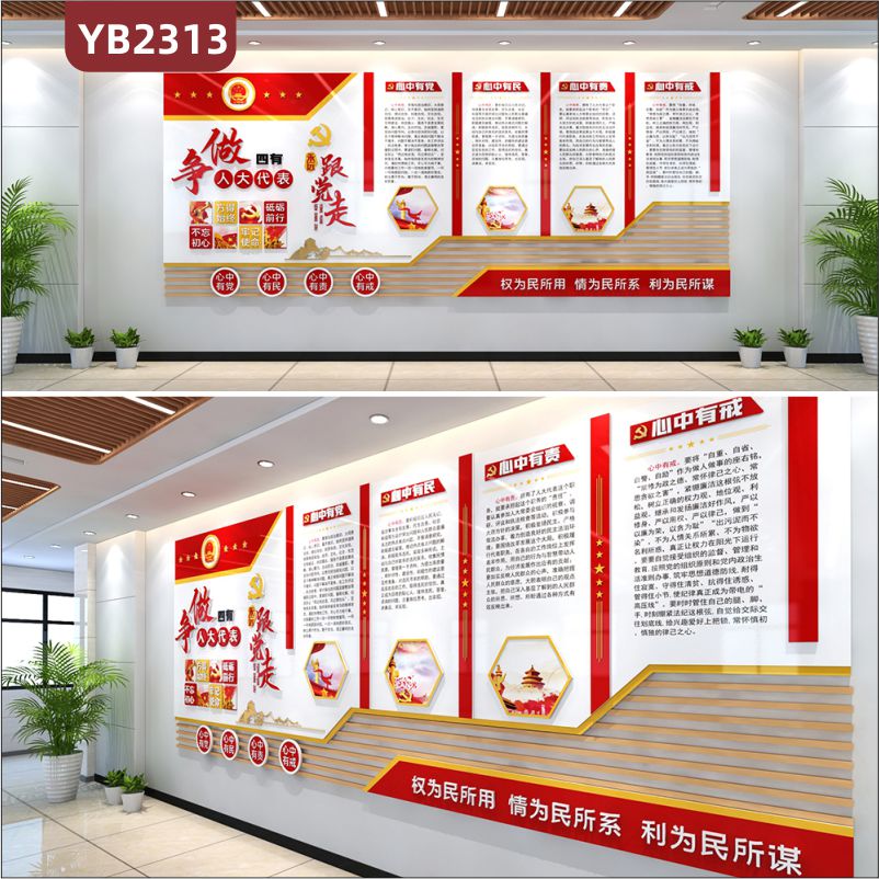 争做四有人大代表展示墙机关单位中国红永远跟党走立体宣传标语装饰墙贴