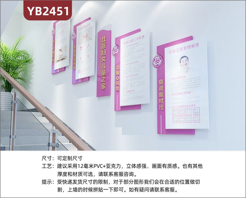 社区妇女儿童之家文化墙楼梯计划生育新政策优生优育简介展示墙贴