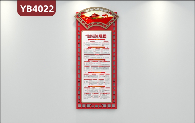 中国共产党发展党员流程图3D立体文化墙亚克力走廊办公室安装展示牌