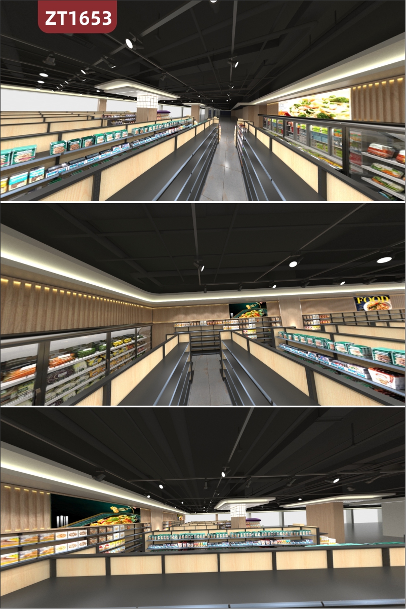 定制现代超市陈列设计产品摆放布局规划展厅展馆3D建模效果VR全景视频制作