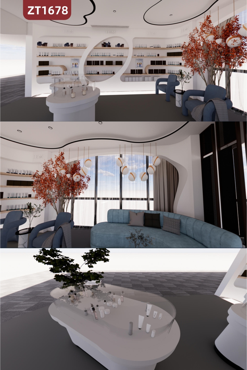 定制展馆设计3D效果图 企业背景布置陈列全景VR效果室内装饰展厅