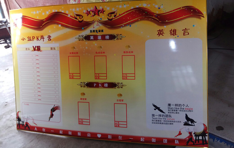 KT板（泡沫板）加印刷画面 包金色细边框