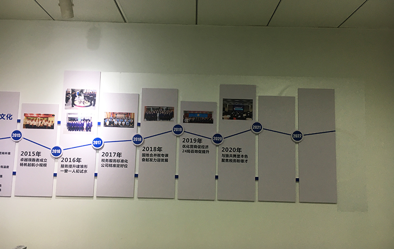12MM厚度PVC板雕刻UV印刷3D立体发展历程文化墙年份单独一层9MM厚度PVC板雕刻