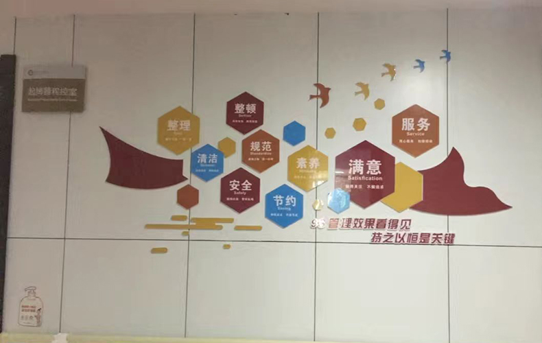 7MM厚度PVC板雕刻3D立体7S企业安全生产宣传标语办公室品质管理看板展板员工励志墙标识牌标志牌