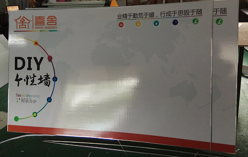 5MM厚度KT板包银边房产DIY个性墙                 