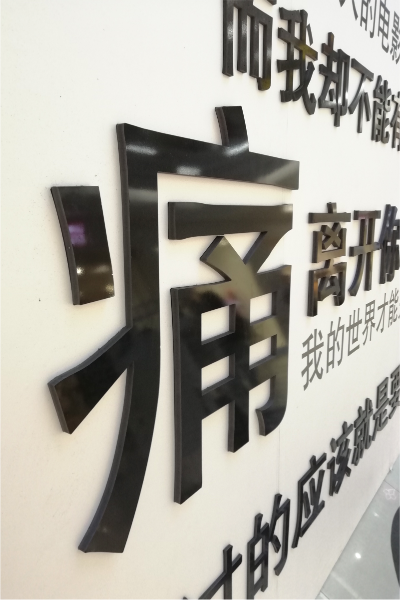 12MM厚度PVC免漆板立体镂空雕刻标语墙