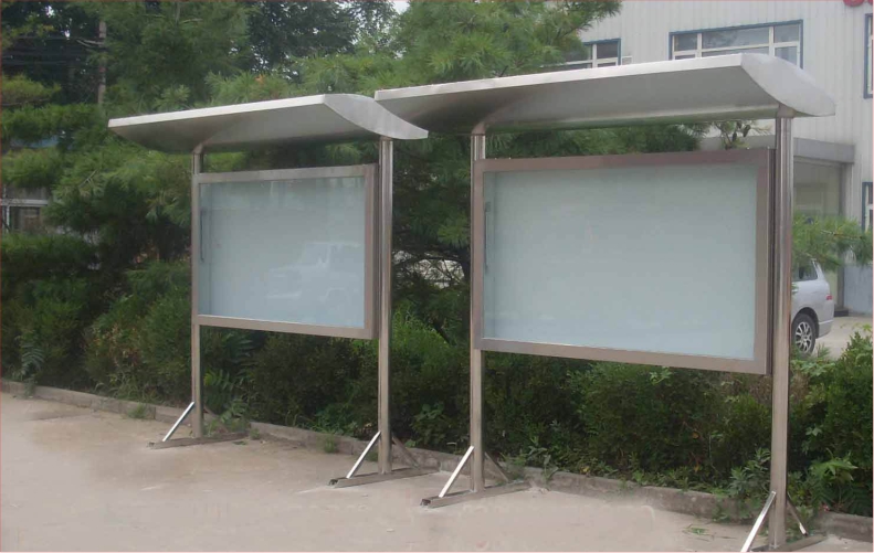 带顶棚宣传栏 公示栏 不锈钢铝合金 橱窗式