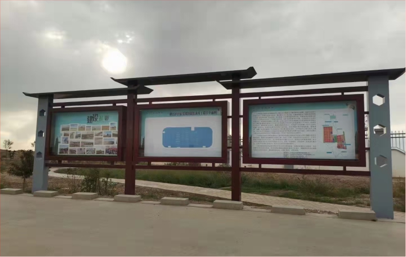 旅游景点带顶棚宣传栏 可更换内容 不锈钢镀锌板复古油漆