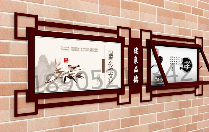 带有机玻璃橱窗挂墙宣传栏 不锈钢镀锌板复古油漆 液压杆