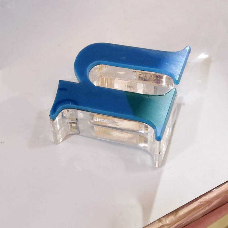 2+16亚克力水晶字（两层8MM水晶叠加）湖蓝色实物细节展示