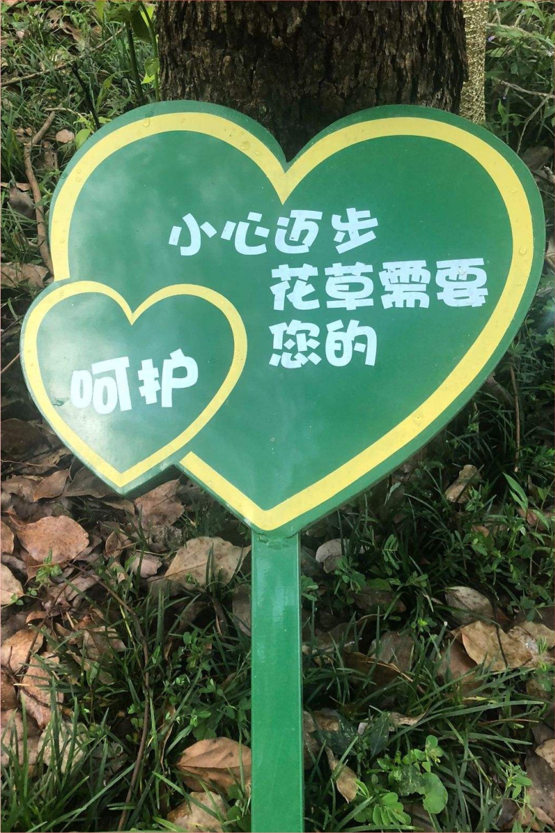 花草牌金属烤漆不锈钢镀锌板立牌（小心迈步花草需要您的呵护）   