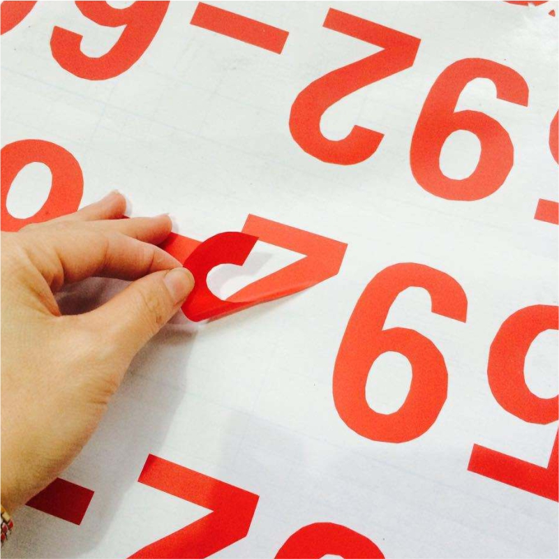 PVC防水号码贴数字贴纸0123456789镂空数字贴0-9纯数字机台编号