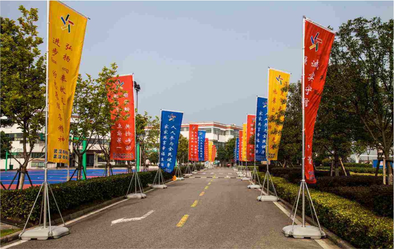 户外伸缩挂旗飘旗杆底座定制广告彩旗沙滩旗注水道旗