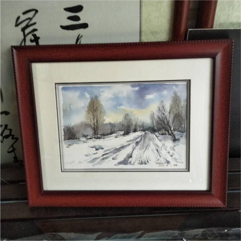 简约现代家居风景冰天雪地天空卧室风景冬天雪景挂画
